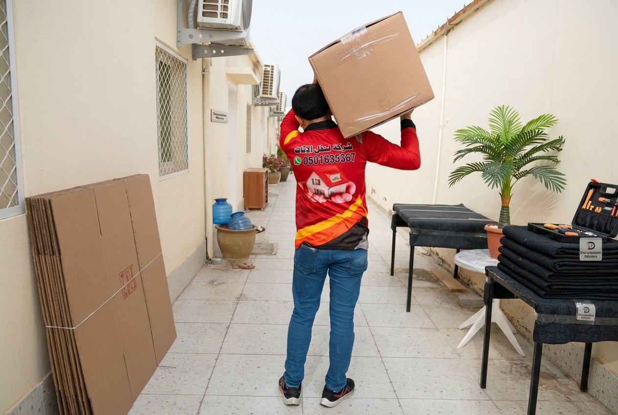 Darussalam Movers truck in Abu Dhabi